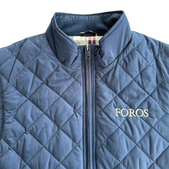 Brooks Brothers Quilted Vest Navy Blue size Medium Men’s Full zip - Picture 3 of 8